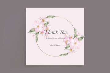 simple elegant cherry blossom floral wreath wedding invitation