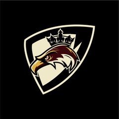 Royal Eagle Shield Logo Design Vector illustration template