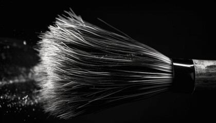 Obraz premium Black bristle brush for beauty salon care generated by AI