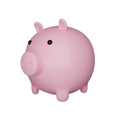 Pink piggy bank 3d icon.