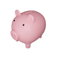 Pink piggy bank 3d icon.