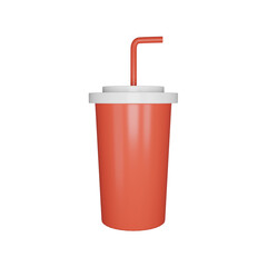 Soda cup 3d icon.