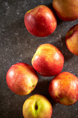 Nectarine peach, on a gray background