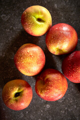 Nectarine peach, on a gray background