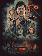 1980's Vintage Horror Movie Poster Created with Generative AI