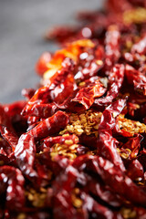 close up of dried pepper	