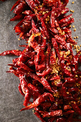 Thai dried chilli, red hot chili peppers
