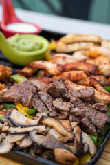 grilled meat with vegetables