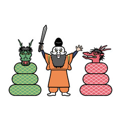 岩見神楽のイラスト（カラー）