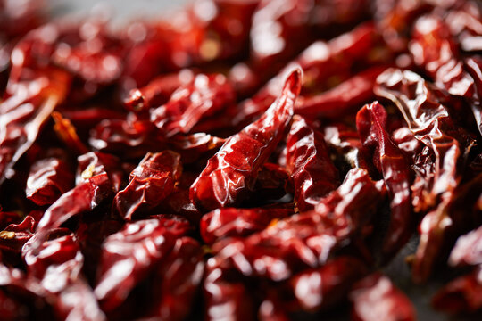 Thai dried chilli, red hot chili peppers	