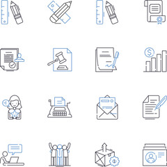 Customer and client line icons collection. Satisfaction, Loyalty, Relationship, Engagement, Trust, Service, Interaction vector and linear illustration. Communication,Feedback,Support outline signs set