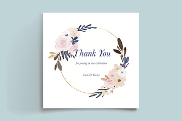 simple loose flower wedding invitation card