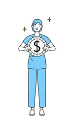 為替差益やドル高のイメージ、中年・シニア女性入院患者