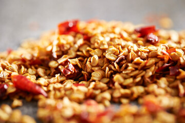 close up of dried pepper