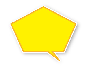 影のある五角形・黄色の吹き出し