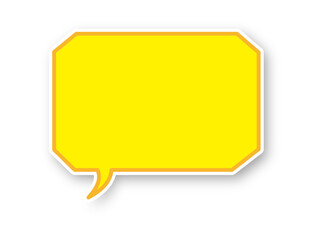 影のある四角・黄色の吹き出し