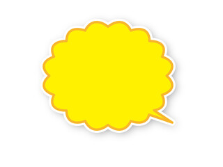 影のあるモコモコ・黄色の吹き出し