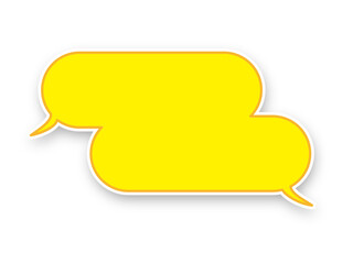 影のある２つの横長楕円・黄色の吹き出し