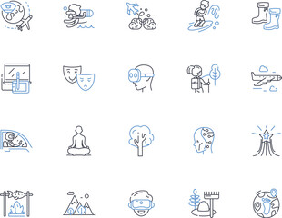 Behavioral patterns line icons collection. Habits, Routines, Conditioning, Response, Reinforcement, Trigger, Compulsion vector and linear illustration. Addictive,Impulsive,Persistence outline signs