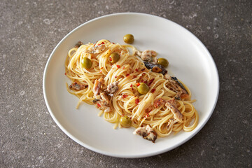 Mackerel Oil Pasta, pasta with sauce