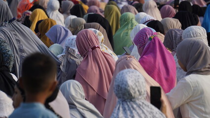 Muslims are praying Idul Fitri in the morning.