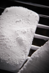  dry ice on black background