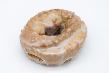 Basic Old Fashioned Sour Cream Donut on a White Background