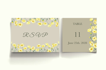 beautiful watercolor buttercup flower wedding invitation
