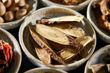 sliced liquorice, traditional herbal medicine	