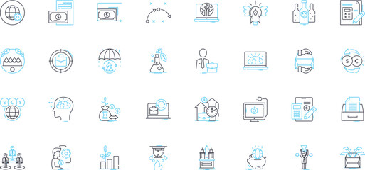 Online payment linear icons set. E-commerce, Secure, Digital, Transaction, Seamless, Convenient, Fast line vector and concept signs. Reliable,Cashless,Mobile outline illustrations Generative AI