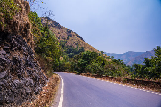 Charmadi Ghat, Mudigere, Karnataka india- 11th april 2023 : Charmadi ghat, one of the western ghat section of south karnataka, India.