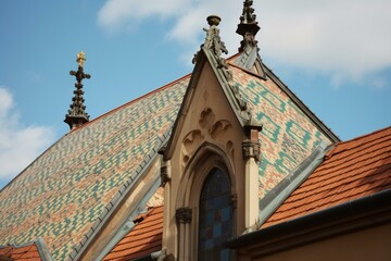 Fototapeta na wymiar detail of the roof of the church. Generative AI