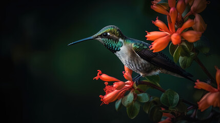 Fototapeta na wymiar hummingbird and flowers