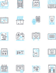 Social nerks linear icons set. Community, Friendship, Connection, Nerk, Online, Forum, Group line vector and concept signs. Socializing,Collaboration,Conversation outline illustrations Generative AI