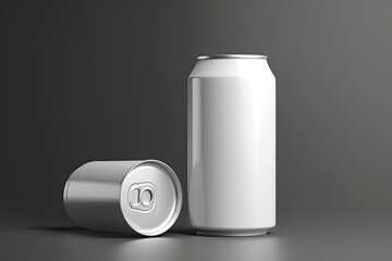 330ml Soda Can White Blank 3D Rendering Mockup