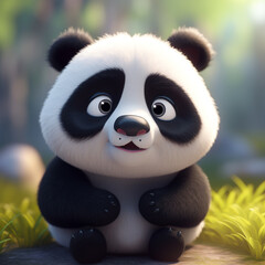 Fototapeta premium A Cute adorable panda
