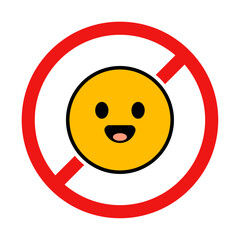 Fototapeta premium No Being Happy Sign on White Background