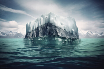 Fototapeta na wymiar Iceberg - Hidden Danger And Global Warming Concept