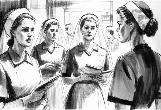 Dated Nursing Hand Sketches - Generative Ai