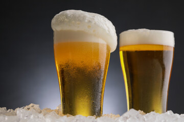 グラスに注がれた生ビール　draft beer	
