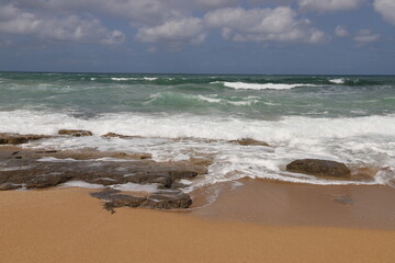 Coast of the Mediterranean Sea in northern Israel.