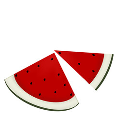 Watermelon Slice, Watermelon vector, icon, clipart, Watermelon Illustration summer menu cartoon triangle red slice of watermelon isolated on white background	