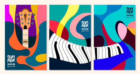 Vector illustration colorful summer music festival banner