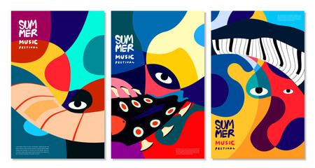 Vector illustration colorful summer music festival banner