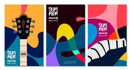 Vector illustration colorful summer music festival banner - 594864186