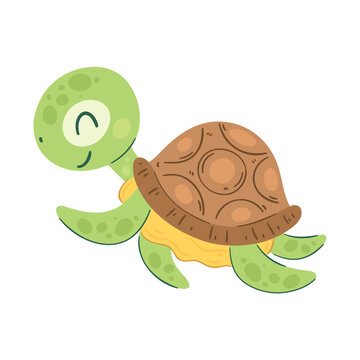 Happy turtle mascot design