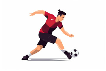 Obraz premium football soccer player man in action isolated white background