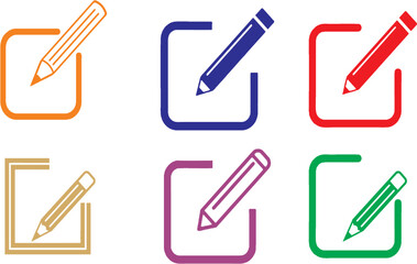 Set and collection of Edit icon, pencil icon, sign up icon on white background. Good for landing page, sign up and edit option. Editable vector, easy to change color or size. eps 10.