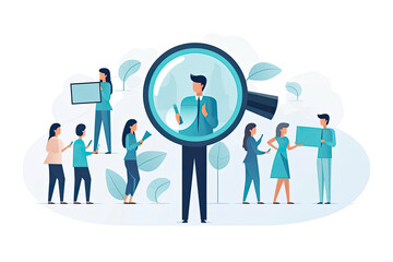 Human resources requirements. Management concept. Miniature people