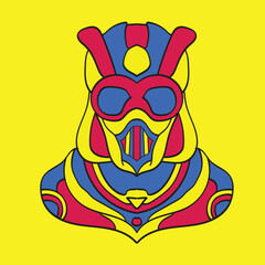 Masked Futuristic Man Retro Style